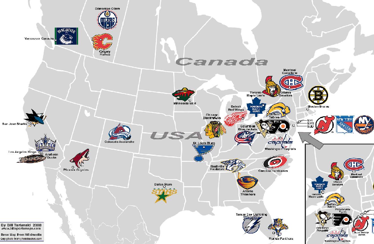 Map of NHL teams />
<br />
<span style=